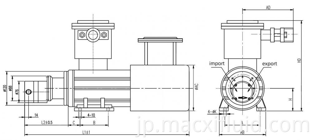 88 Explosion Proof Variable Frequency Motor Micro Gear Pump